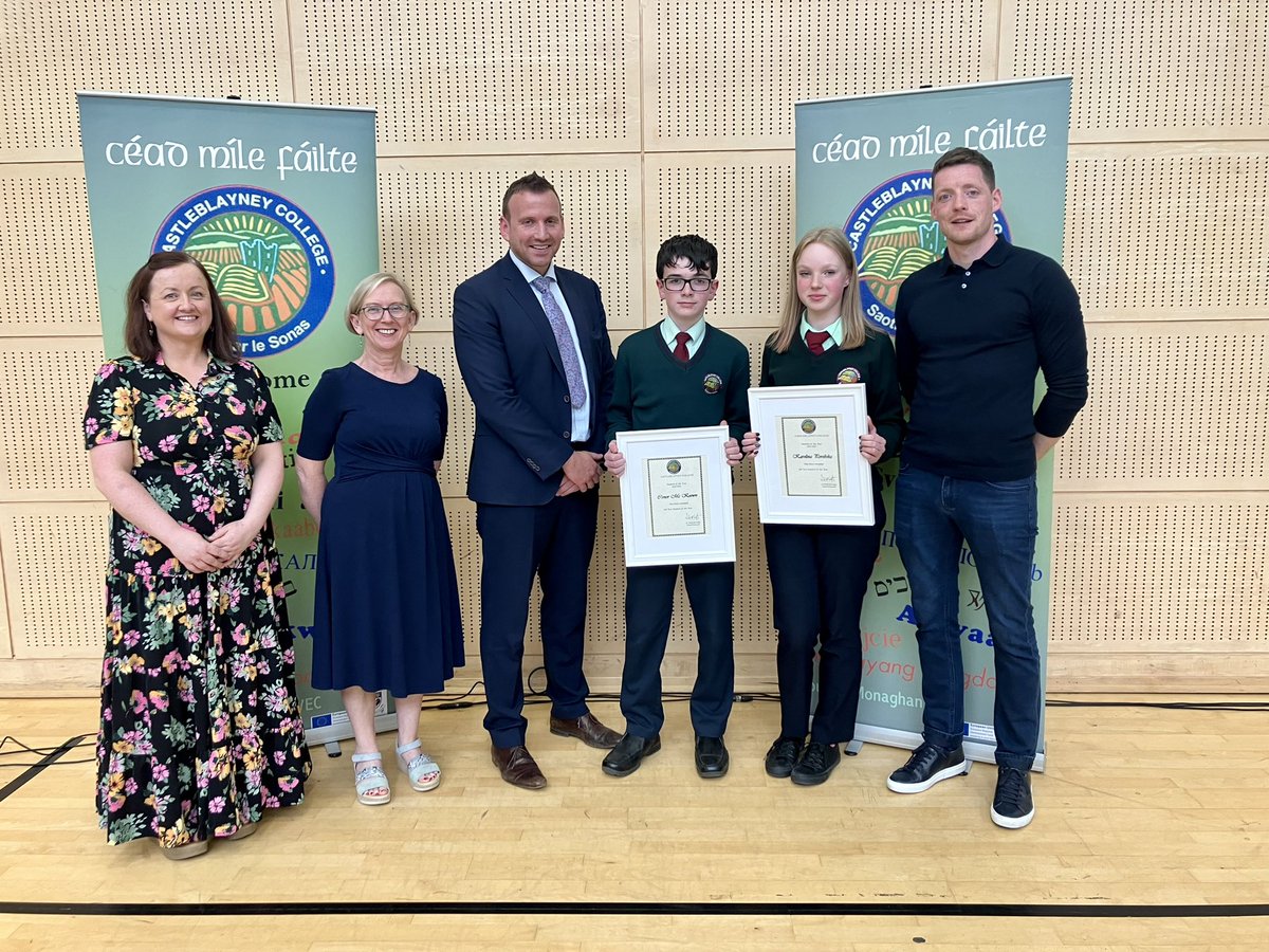 CblayneyCollege's tweet image. Comhghairdeas to Karolina Porebska and Conor McKeown, the worthy winners of the 3rd Year Students of the Year award. We wish them continued success in their forthcoming exams! #CBC #Excellenceineducation #multidenominational