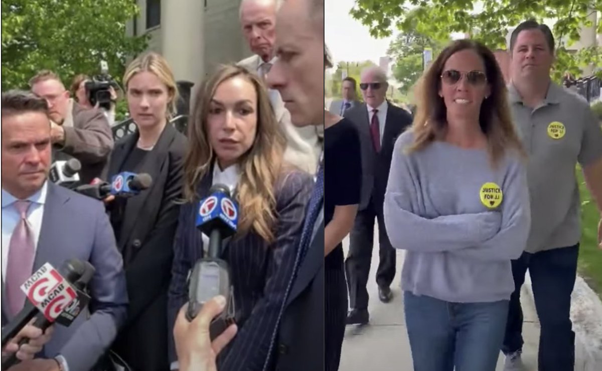What happened today in Dedham was a complete miscarriage of justice. I had a chance to interview the McCabes, who helped cover up the murder of John O'Keefe, as well a dumb Boston cop who heckled Karen Read as she spoke for the first time: tbdailynews.com/canton-coverup…
