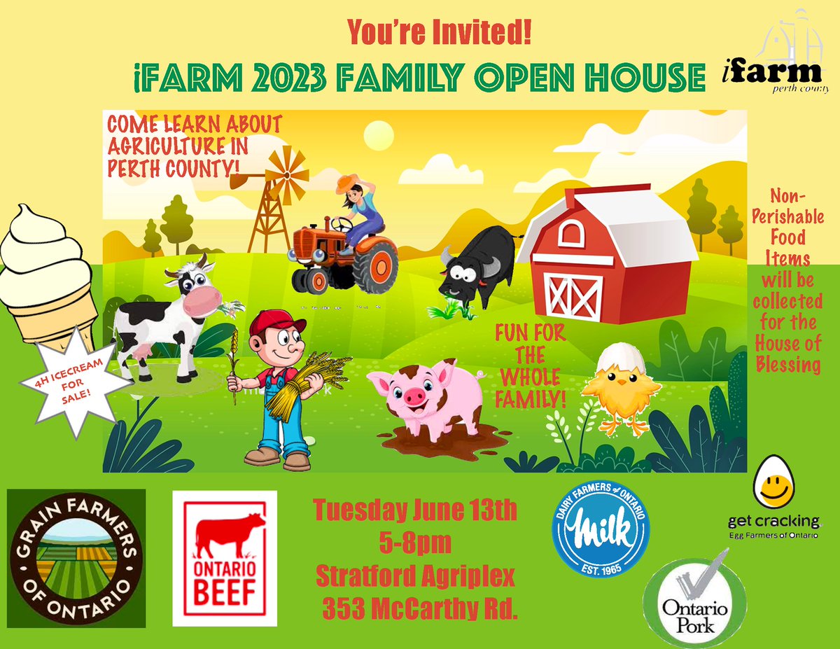 Did you ever wonder what Perth County Gr. 3 students get to see &amp; do at iFarm?  Now you too can experience iFarm at the Family Open House Tuesday June 13th 5 - 8 p.m.!  #seeyouthere