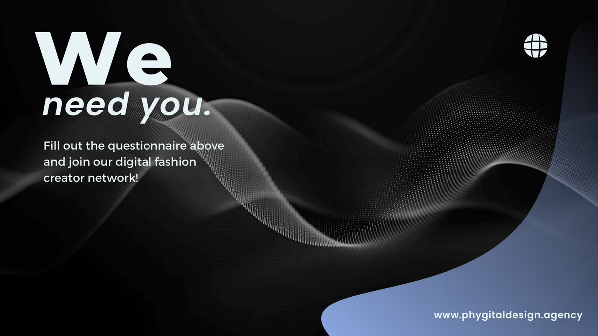 phygital_design's tweet photo. We are still looking for Creators to join our network! 📧

https://t.co/tK2zO8FOze

#creator #web3 #digitalfashion #phygital https://t.co/HkC3wLZwrx