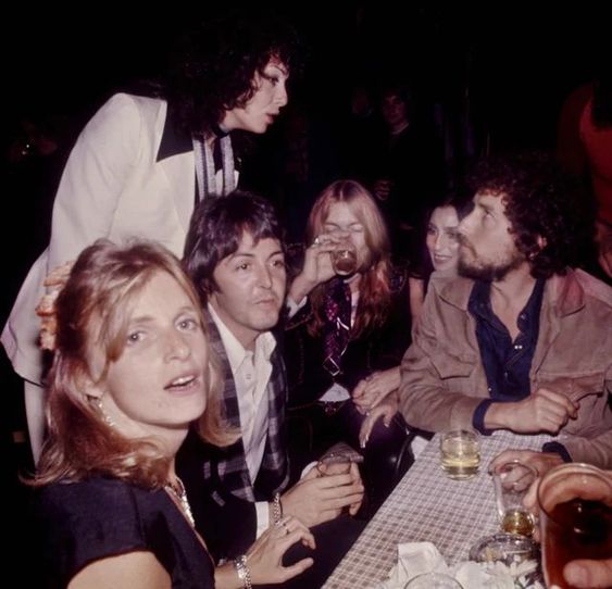 Paul McCartney and Bob Dylan at the Venus and Mars release party, 1975. 

Happy Birthday Bob!  