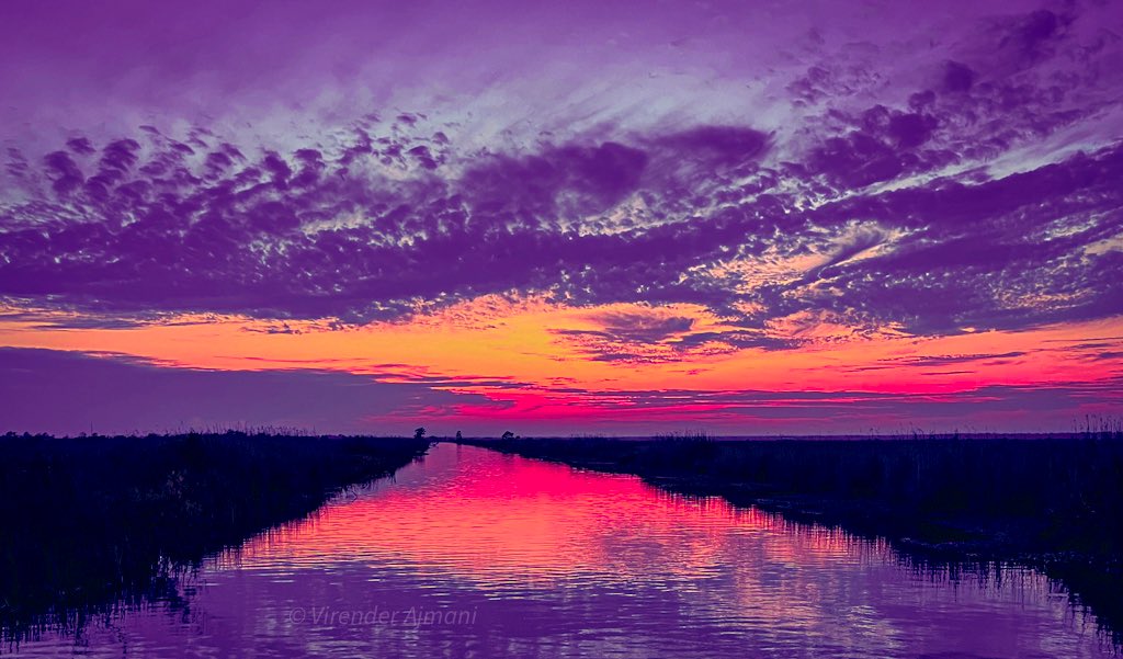 Post Sunset tonight. View from High Bridge Canal in Madisonville, Louisiana