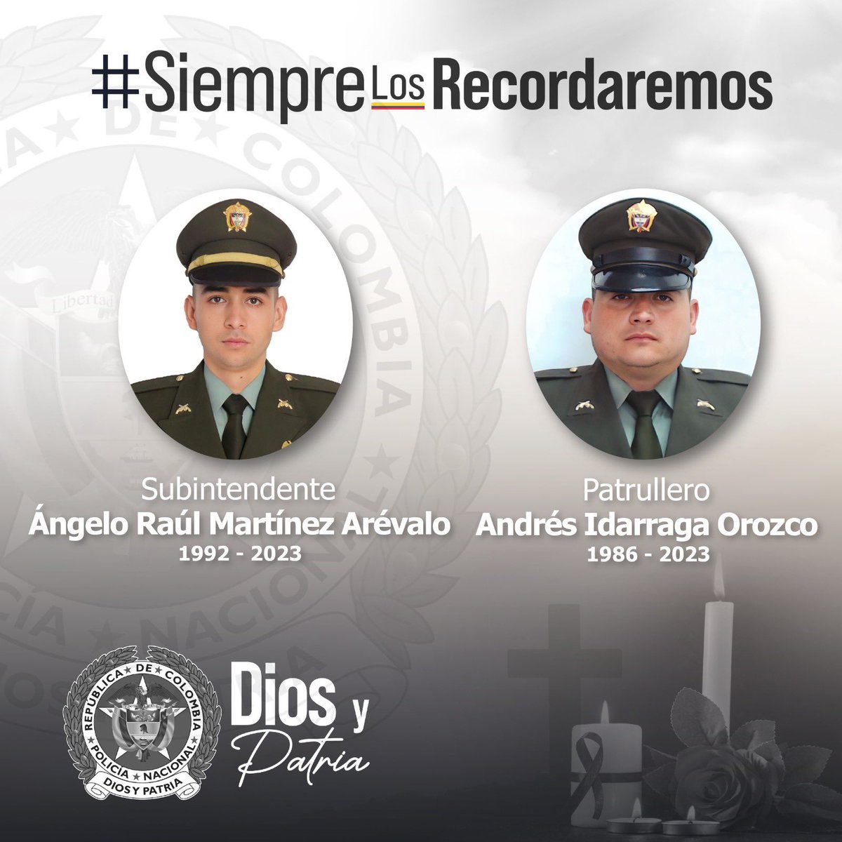 1971Cobo's tweet photo. Solidaridad y apoyo a ⁦@PoliciaColombia⁩ así como a familia de héroes asesinados hoy en #Tibú Norte Santander; rechazo a terroristas que siguen sembrando dolor y sangre a lo largo y ancho del país, aprovechando la debilidad de actuales políticas de ⁦@petrogustavo⁩ https://t.co/PYt5RNaAOo
