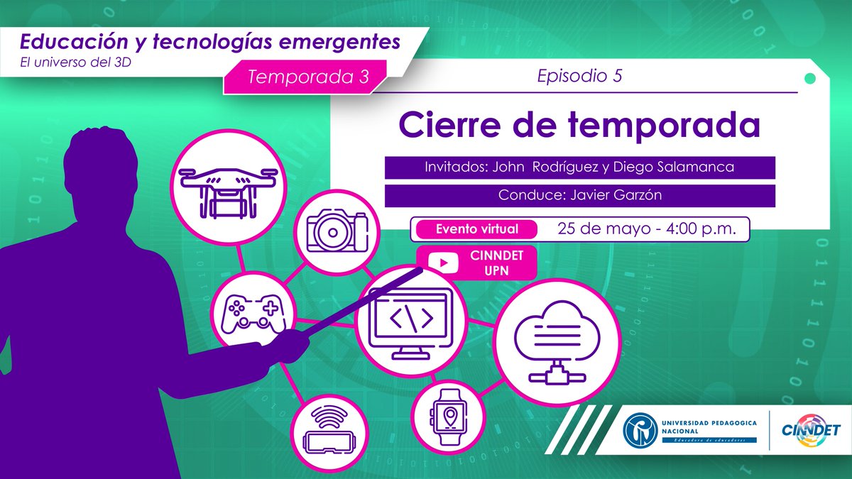Llegamos al cierre de temporada de #ETE 'Educación y Tecnologías Emergentes' en donde abordamos el universo del #3D y sus posibilidades en el sector educativo.

🔗 youtube.com/live/lvtP6vH_t…

#Educación #Tecnología #Innovación #TecnologíasEmergentes #CinndetUPN #ComunidadUPN