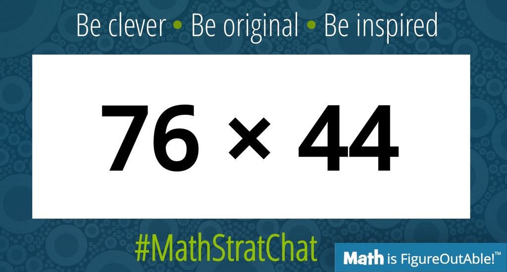 It's time for #MathStratChat! Rules: post your favorite or a clever solution! It's also fun to comment on other's strategies. Tell us about your reasoning. Like/Retweet so others can see! 

#MTBoS #ITeachMath #MathIsFigureOutAble #Elemmathchat #MSmathchat #HSmath
