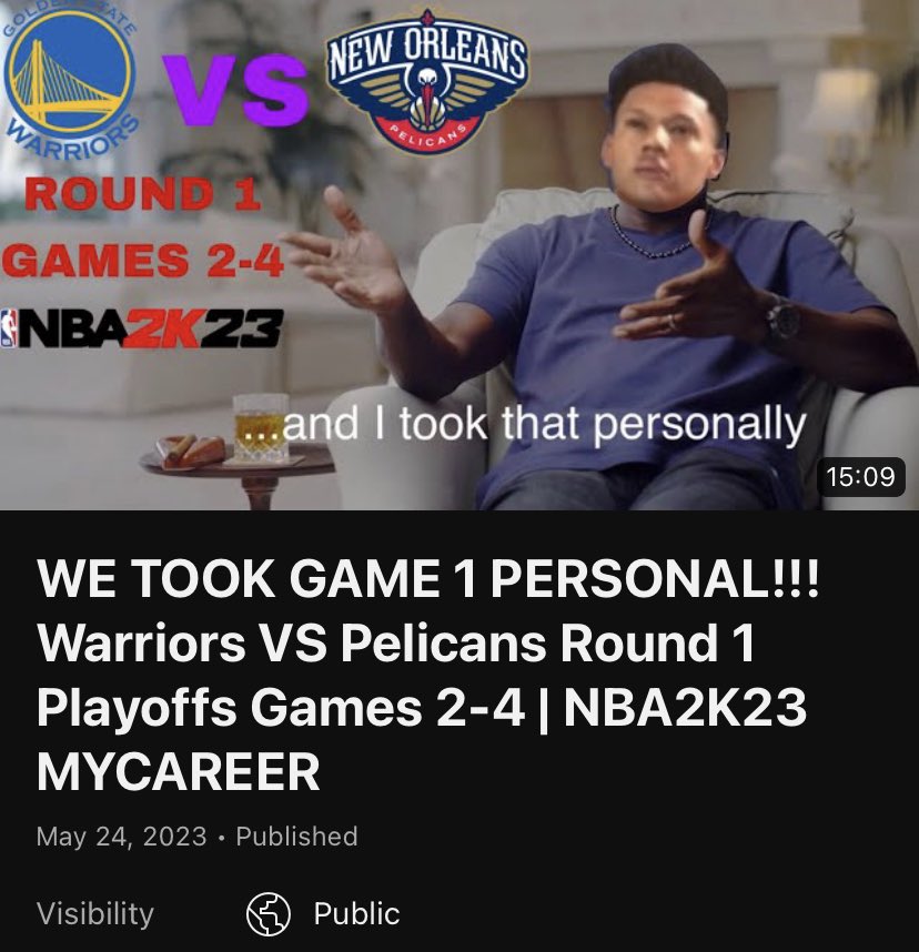 WE TOOK GAME 1 PERSONAL!!! Warriors VS Pelicans Round 1 Playoffs Games 2-4 | NBA2K23 MYCAREER
https://t.co/VqjUHrlJ3P

#NBA #NBA2K23 #NBAPlayoffs https://t.co/nkQwuXNQM6