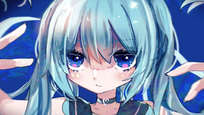 「blue eyes heart choker」 illustration images(Latest)