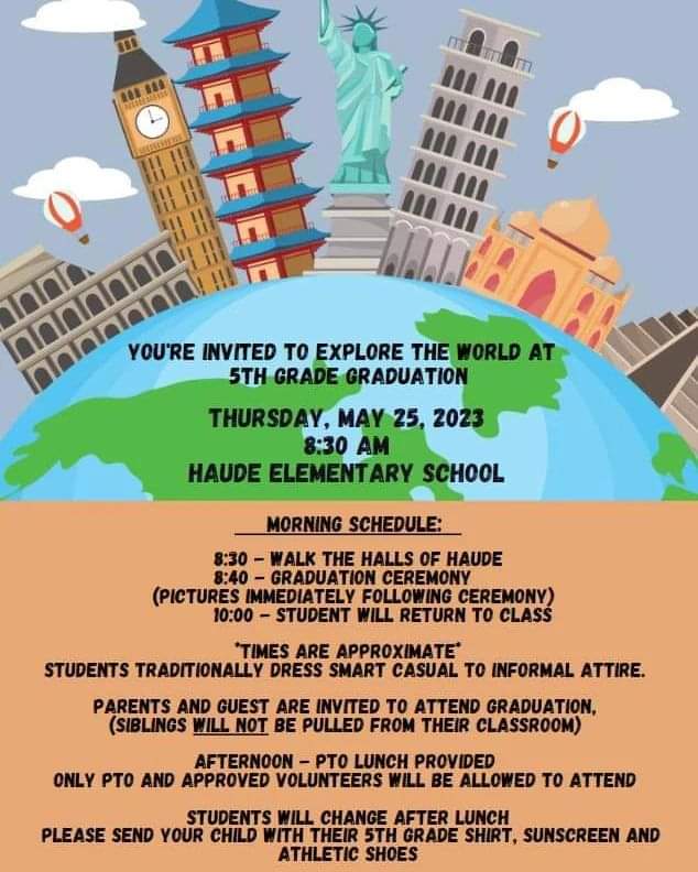 Help us celebrate the end of the year.  Please decorate your cars on the last day for dismissal!