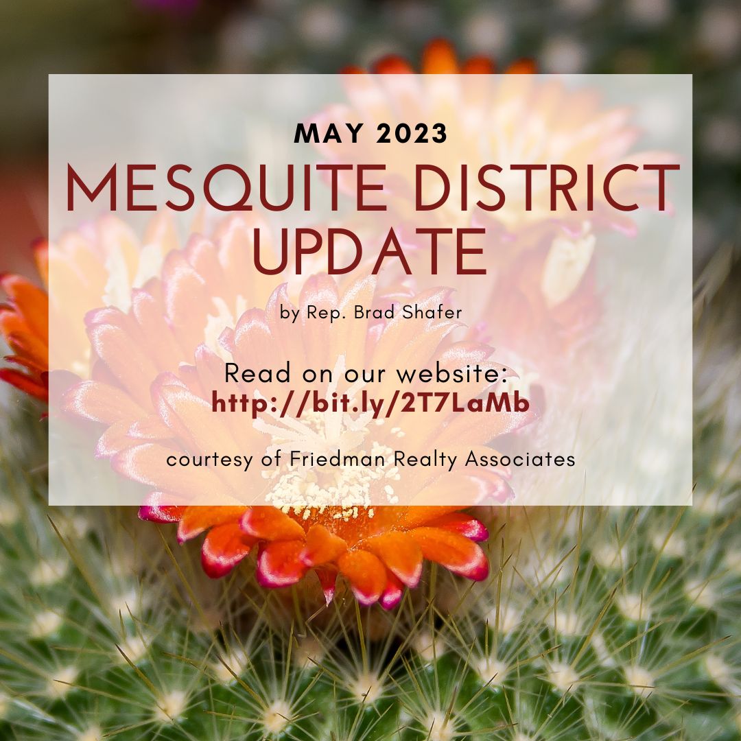 Our Mesquite District representative, Brad Shafer, has posted his May 2023 newsletter! Catch up on the local happenings here: bit.ly/2T7LaMb #friedmanrealtyaz #PeoriaAZ #TrilogyAtVistancia #VistanciaVillage #BlackstoneAtVistancia #NorthpointeAtVistancia