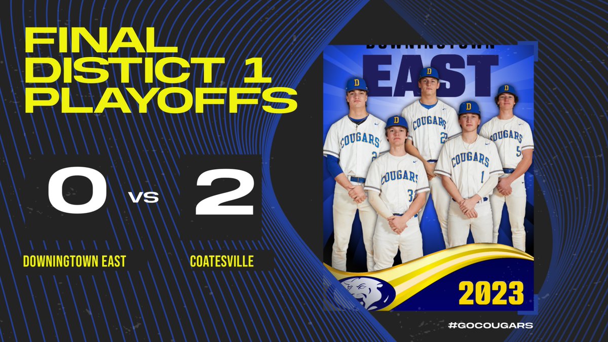 Basebalk falls to Coatesville to end their season.  Thank you to our Seniors and best of luck!