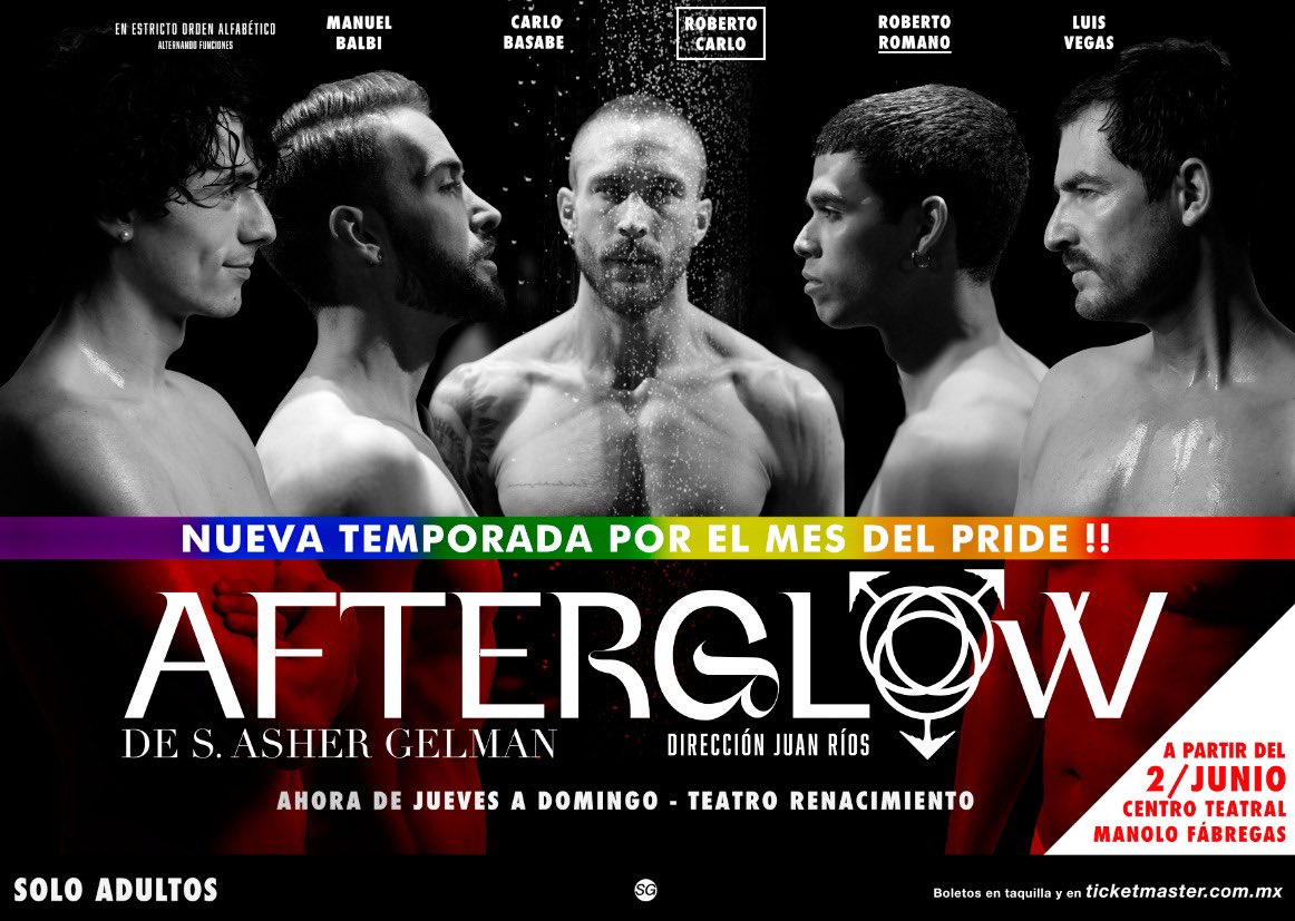 Nos vemos a partir del 2 de junio en el Centro Teatral Manolo Fábregas (Teatro Renacimiento) en el arranque de la 2da temporada de #AFTERGLOW ahora con funciones de JUEVES a DOMINGO 🎭