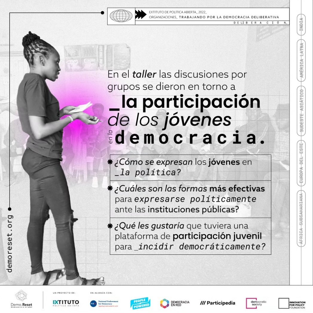 extituto's tweet photo. En #DemoResetLab nacieron 6 prototipos para afrontar los retos que viven las organizaciones en innovación y deliberación y ahora llevamos estos prototipos a la realidad.
Thanks to @Homeless_Kisumu @eCAPH2
@PeoplePowrd
@NEDemocracy
@fundacionDER @demsoc @participedia @i4policy https://t.co/ZQSfKBukyN