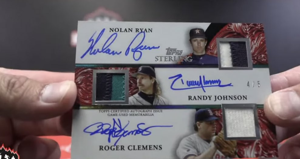 WashingtonBlaz's tweet photo. Topps Sterling GB 1スポット勝負！通算奪三振ランキング1、2、3位のトリプルオートが来たので、大満足です😊届くの楽しみ https://t.co/lMGb8aCcx4