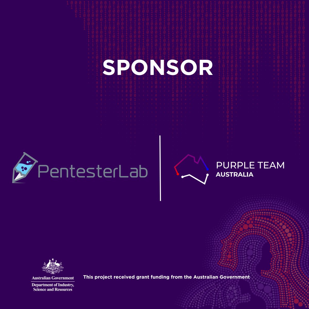 We are super excited about our new sponsor - @PentesterLab! Our students will receive a 3mth subscription! A big shout to @louisnyffenegger whose generosity & support to the program & the broader industry cannot be overlooked! #PurpleTeamAus #CyberSecurity #PenTest #purpleteam