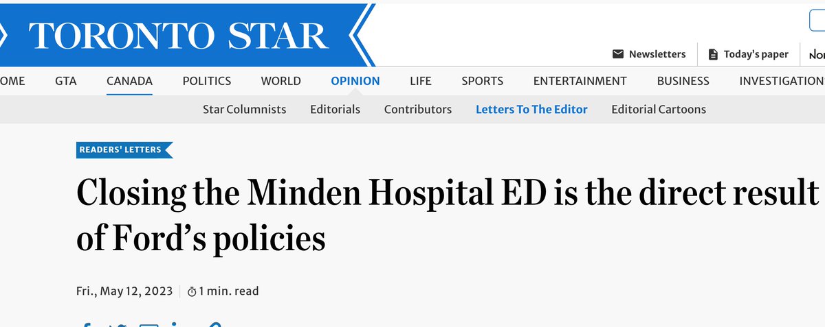 Worth many retweets. @TorontoStar really nails it here.
Minden ED closure is 'a direct result' of @fordnation's policies: 'Look no further than #Bill124 and #Bill60, 'Ford’s crown jewel in his #privatization plans':
thestar.com/opinion/letter…
#mindenmatters 
@mindenmatters @DFisman