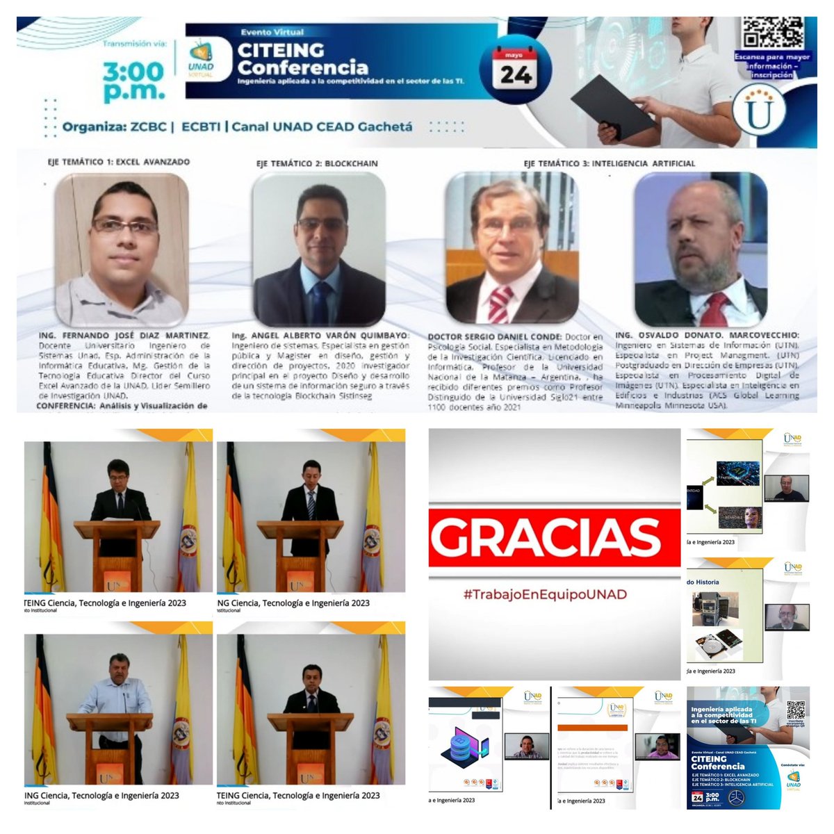 Gracias a nuestros 197 asistentes a CITEING 2023, fue un honor contar con cada uno de ustedes!! Ponentes y asistentes de Argentina, España, Portugal y Colombia!! ECBTI UNAD CEAD Gachetá. <a href="/Alex_AparicioR/">Alexandra Aparicio</a> <a href="/ClaudioCamiloG1/">Claudio Camilo Gonzá</a> <a href="/claudiatevargas/">claudia te vargas</a> <a href="/JorgeLe66074674/">Jorge Leon</a>