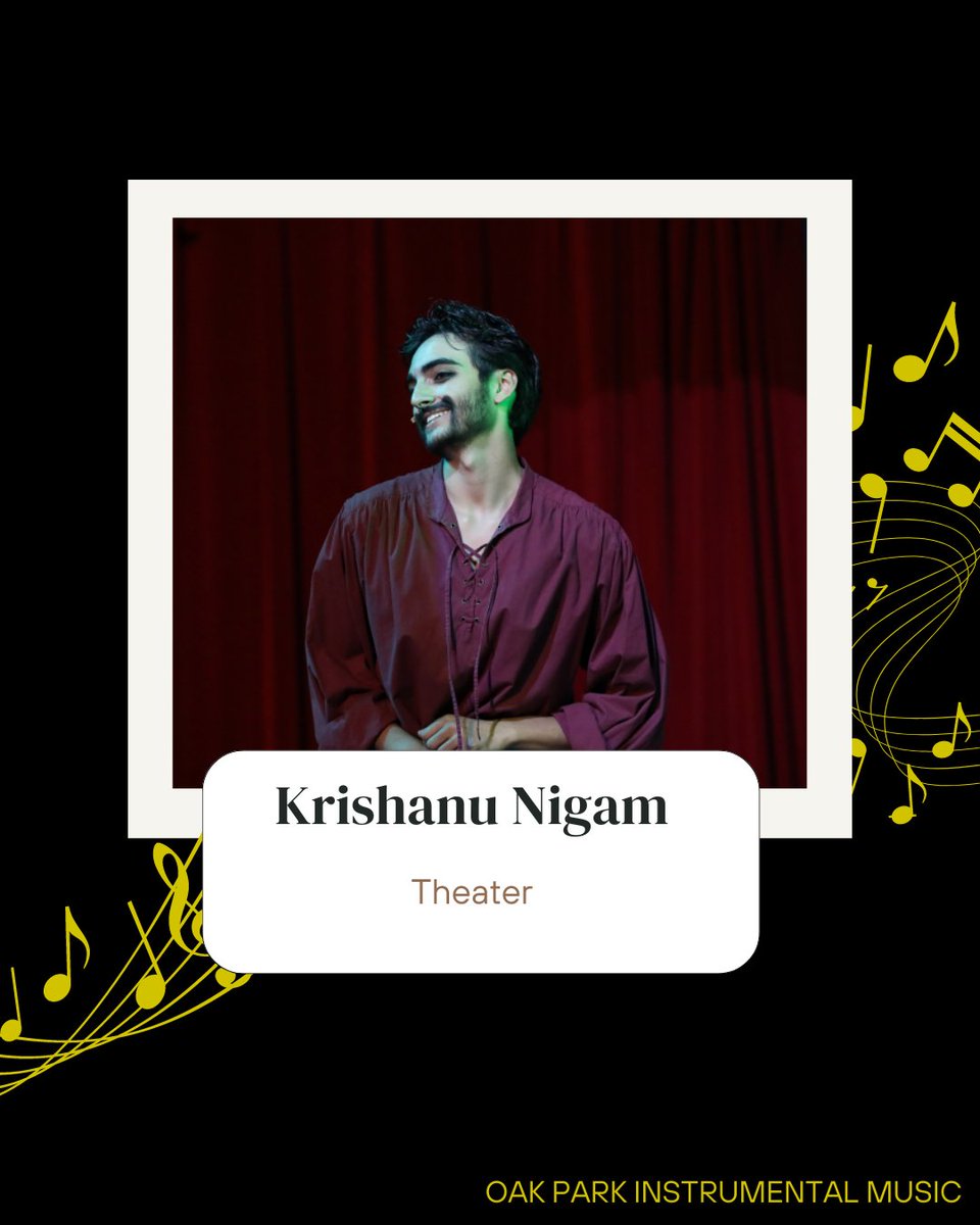 Congratulations to Krishanu Nigam of theater!