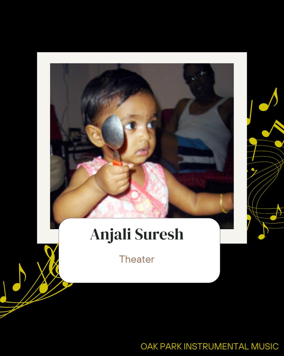 Congratulations to Anjali Suresh of theater!