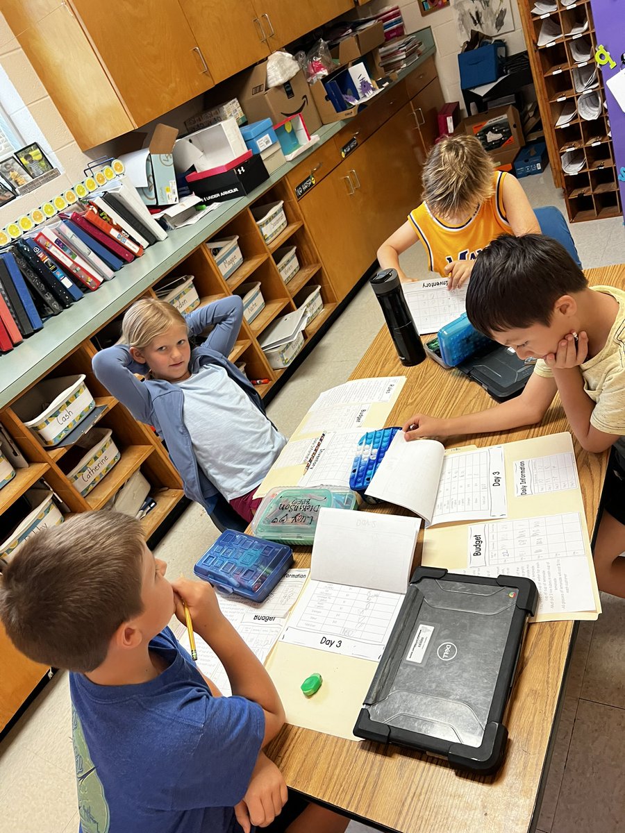 It’s a “lemonade war!” We are learning about economics with a fun PBL. Each day the groups have to decide what to purchase to run their lemonade stand. Their decisions affect their ability to serve customers and make money the next day! 🍋 <a href="/MCPSsandcastle/">MCPS</a>