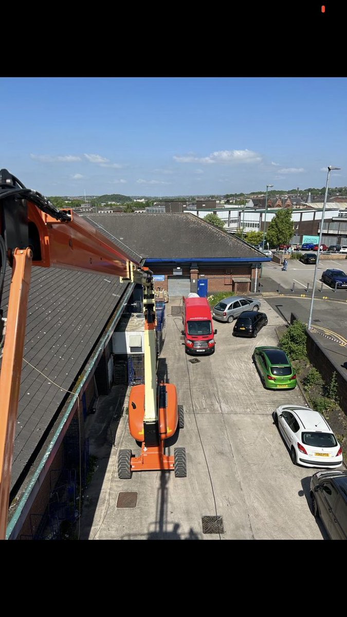 Lovely day to be Carrying out maintenance works on the roof drains for one of our valued customer today using our high pressure water jetter to clear the downspouts and gutters #drainsfast #stokeontrent #drainage #blockages