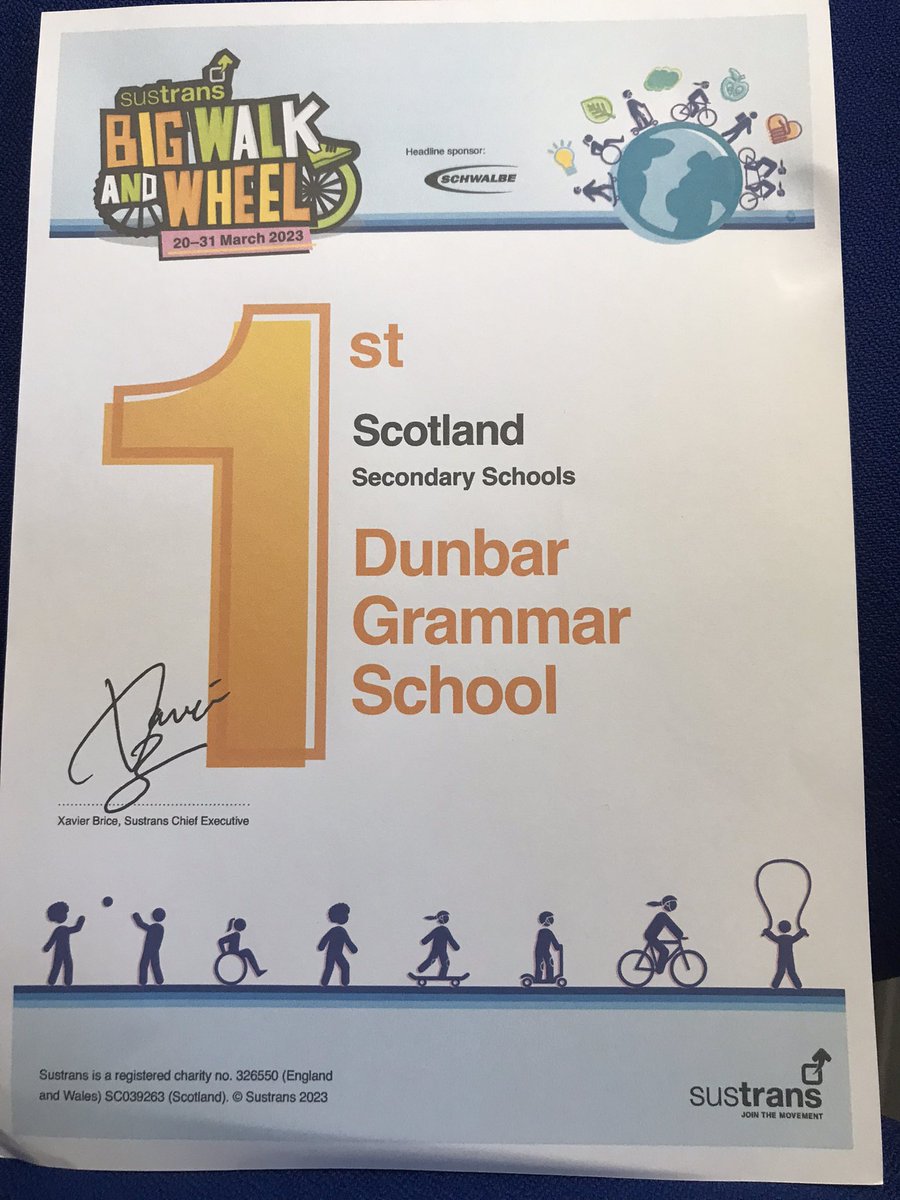 dgs_sport's tweet photo. Very pleased to receive this today! Massive thanks to the pupils a d staff that participated in event @Sustrans Well done to you all 🚴 🛴 🚶‍♀️ #RISE https://t.co/WiHcO3dynp
