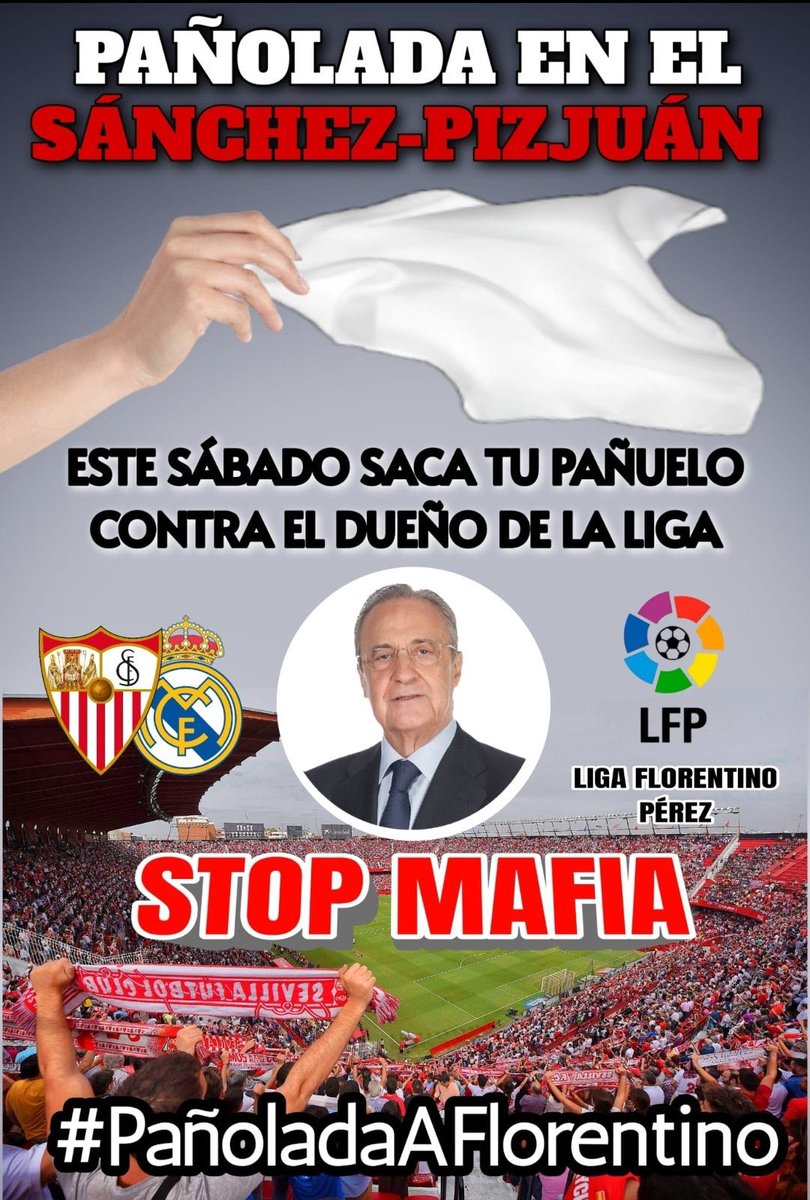 Qué grandes sois, sevillistas. 😍😍Ojalá todos los clubes se comportasen como vosotros denunciando la mafia madridista que campa a sus anchas por el fútbol español. La historia sería diferente. 🦇❤️