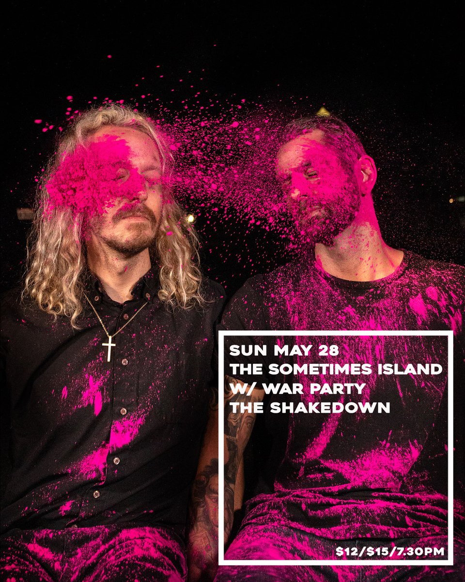 ShakedownBham's tweet photo. @sometimesisland makes synth-forward beach music and has been called “the future of synthpop” by Buzznet. 
See them this Sunday with @WarPartytx and @@GLITCHLETTE!
Doors at 7:30, music at 8:00
https://t.co/l1KM3qGZPq https://t.co/DL6KlBPUYd