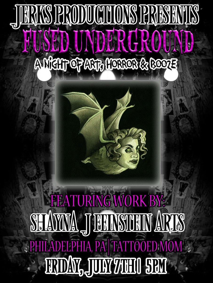 See the works of Shayna J Feinstein & more at #FusedUnderground Friday, July 7th!
See more here: buff.ly/3sjr41l
buff.ly/3Ot98xb
5pm. FREE.
#JERKSProductions #SupportLocal #SupportLocalArt #TMoms #TattooedMoms