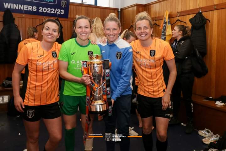 A whirlwind few months but Sunday made every minute worthwhile! To the players, staff, board & fans, thanks for your efforts in getting this title over the line 🏆 Massive thanks to friends & family who supported me all the way 🫶🏼 @GlasgowCityFC SWPL Champions again 🏆🧡🖤