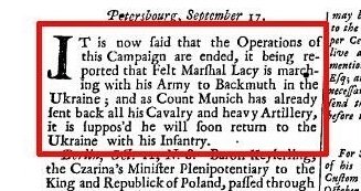DefenceU's tweet photo. Unlike putin, the correspondents of "The London Gazette" knew Ukraine very well at the beginning of the 18th century. In "The Last Letters from the Frontiers of Ukraine" published in the October 8-11, 1737 issue, the author mentions the Ukrainian cities of Kyiv, Chernihiv, Izyum... and even the city of "Bakhmut in the [sic] Ukraine."