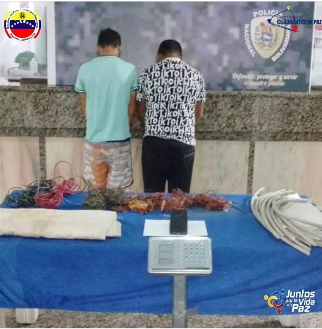 dexcyguedez's tweet photo. DETENIDOS POR ROBO DE MATERIAL ESTRATÉGICO.
Funcionarios del cpnb_redip_insular tras recibir una denuncia, por robo de material estratégico, aprehendieron a Edward Silva(33) y Gregory Bermudez (20), en el sector Las Salinas de Juan Griego municipio Marcano #Nueva Esparta https://t.co/5mPqVf2S4r