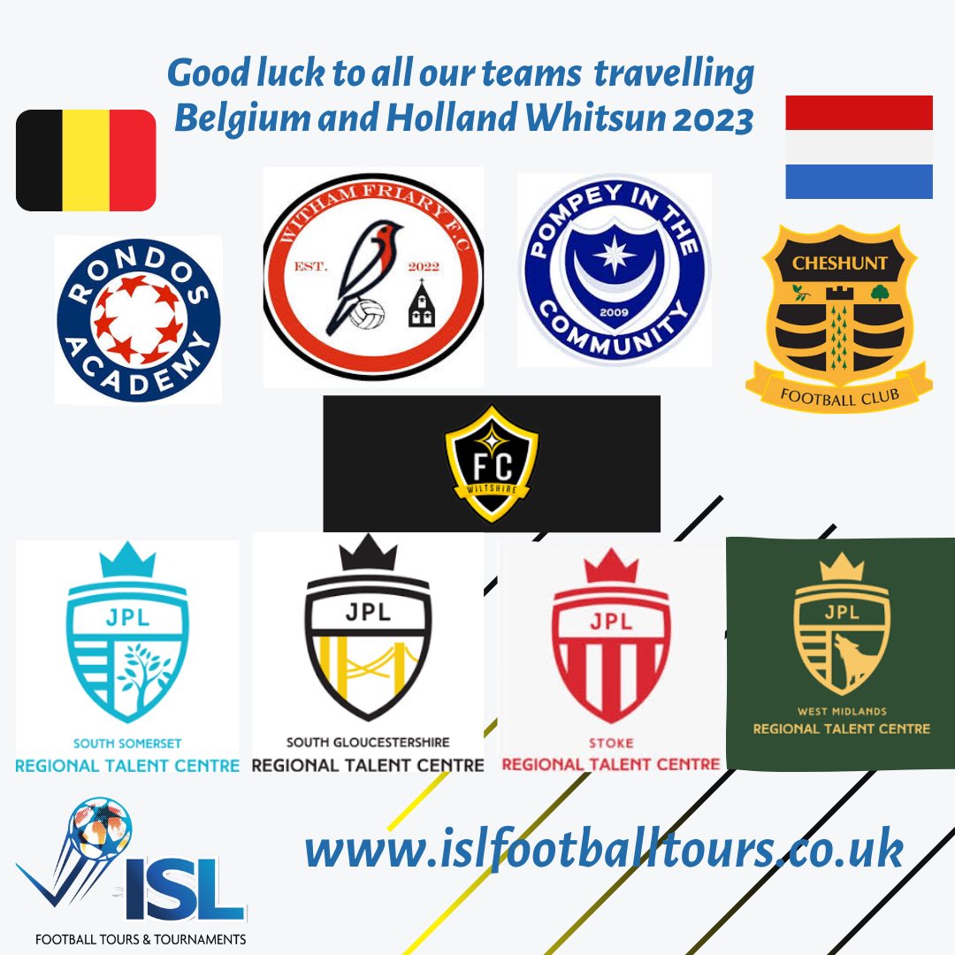 ISL (@footballtours) on Twitter photo Teams on tour - good luck & safe journey to our teams heading to Europe this weekend to compete in tournaments across Holland 🇳🇱 & Belgium 🇧🇪 <a href="/RondosAcademy/">The Rondos Academy</a> <a href="/PITCDevelopment/">Pompey in the Community - Football</a> <a href="/FCWiltshireDC/">FC Wiltshire Development Centre</a> <a href="/SouthGlosRTC/">South Glos RTC</a> <a href="/JPLStokeRTC/">Stoke Regional Talent Centre</a> @WestMidlandsRTC <a href="/SS_RTC/">South Somerset RTC</a> #isl #footballtour #grassrootsfootball Teams on tour - good luck & safe journey to our teams heading to Europe this weekend to compete in tournaments across Holland 🇳🇱 & Belgium 🇧🇪 <a href="/RondosAcademy/">The Rondos Academy</a> <a href="/PITCDevelopment/">Pompey in the Community - Football</a> <a href="/FCWiltshireDC/">FC Wiltshire Development Centre</a> <a href="/SouthGlosRTC/">South Glos RTC</a> <a href="/JPLStokeRTC/">Stoke Regional Talent Centre</a> @WestMidlandsRTC <a href="/SS_RTC/">South Somerset RTC</a> #isl #footballtour #grassrootsfootball