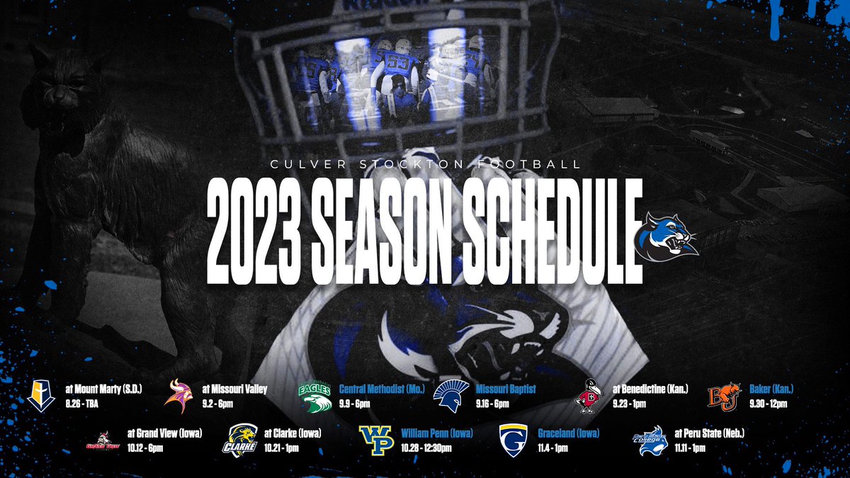 🗣️🤳 “Hey Siri, who do the Wildcats play in 2023?”

📲: Now showing you the Culver-Stockton College Wildcats 2023 Football Season Schedule 🏈 #GoWild #Family #ResumeTheRoar