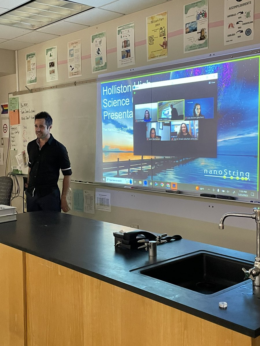 MrsCutone's tweet image. Super huge thanks to Clement David, local Holliston resident, and his team @nanostringtech for sharing their paths to biological sciences careers with our students! @HollistonHigh