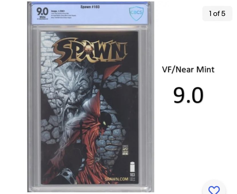 Check out Spawn #103 - Capullo Cover of Spawn! Low Print Run! - CBCS 9.0 - Brand New Slab! ebay.com/itm/3745084010… — #comicbook #collectible #comics #comiccon #comiccollecting #comiccollector #comiccommunity #collector #cbcs #cbcscomics #toddmcfarlane #spawn #imagecomics