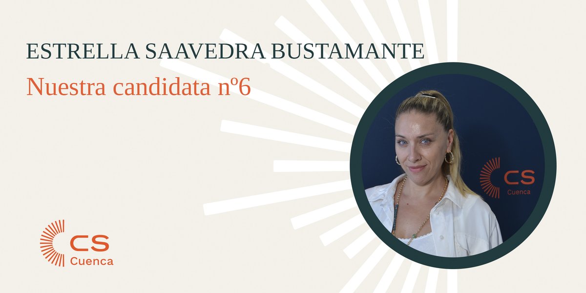 Estrella Saavedra, empresaria, deportista, madre y liberal. Lleva en el mundo del deporte 17 años, tanto practicándolo como  masajista  del cuidado deportivo 
Es quiromasajista y monitora de Pilates entre otras muchas disciplinas.
"CUENCA..A TODO TREN"
‼️VOTA CRISTINA FUENTES‼️