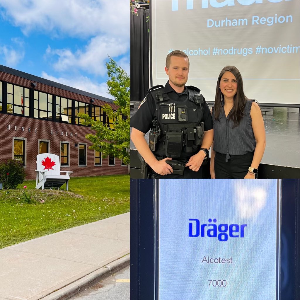 MADDDurham's tweet photo. Chapter President, @trisha_dosaj and A/Sgt Baumgartner attended @HenryStreetHS to speak to the graduating class. Trisha shared her personal story. @DRPSRoadSafety reminded students to #drivesober , otherwise there are serious &amp; life altering consequences. #projectsafeprom https://t.co/VNc5tQyU0x
