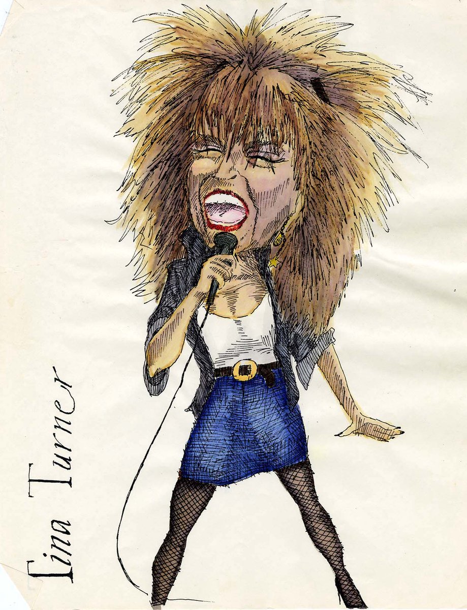 Godspeed Tina Turner, from this kid who's loved your music for decades. You'll always be the Acid Queen, Auntie Entity and the Queen of Rock &amp; Roll! (drawn by a 15-year-old me back in 1985)✨