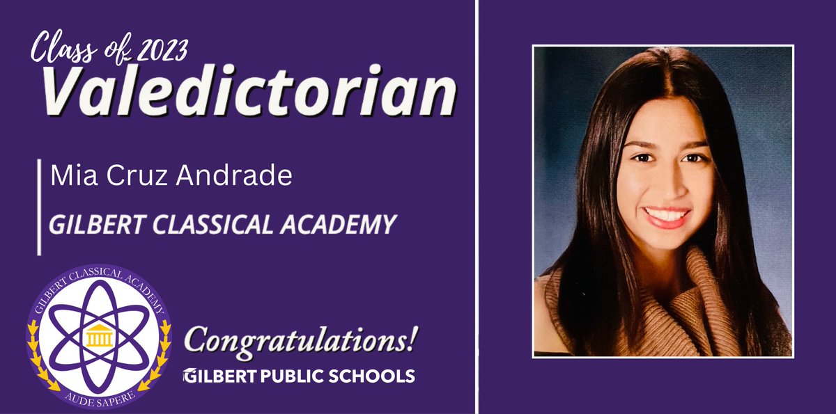 GPS_District's tweet photo. Part 1: Congratulations to @SpartansGCA Class of 2023! We are so proud of you all!  Valedictorian Mia Cruz Andrade, Valedictorian Cole Dunnett, Valedictorian Michelle Hein, Valedictorian Joan Joshy
#GilbertPublicSchools #GilbertGold #ConnectCreateCare #Classof2023 #GPSFamily https://t.co/RickVz3ApB