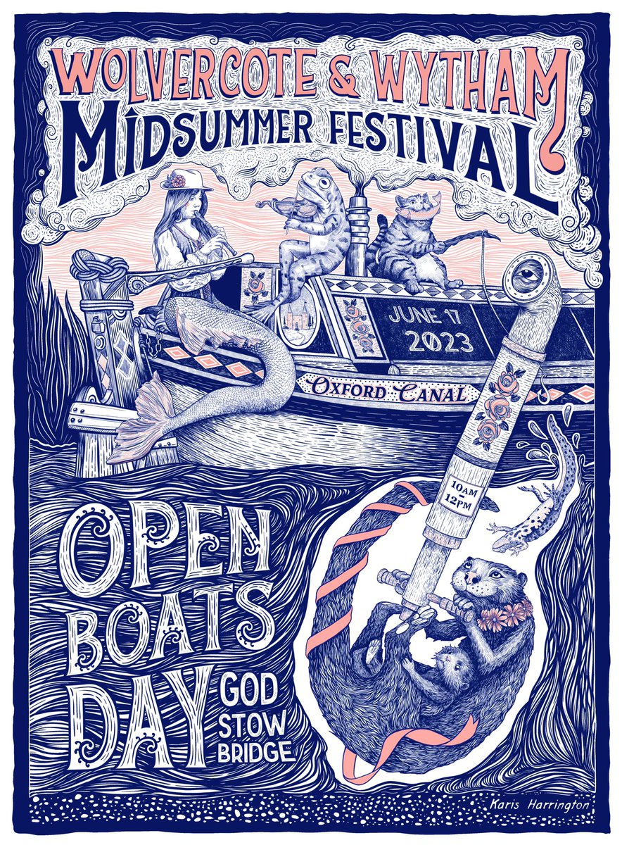 Myself and some boat neighbours shall be opening our hatches on the morning of June 17th….10-12. There will be art on sale, folk music and more. A chance to come see boatlife and have an otterly nice time. #boatlife #oxfordcanal #mermay #posterdesign #narrowboatliving