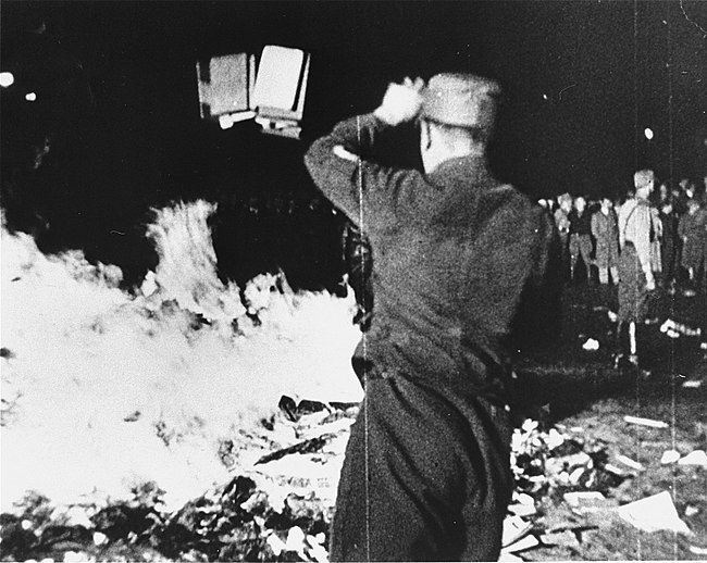 Book burning in Berlin, ninety years ago this month:
