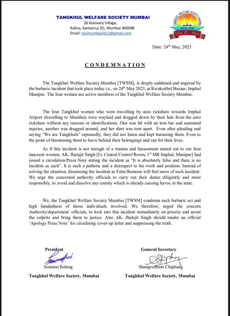 BenjaminMa59017's tweet photo. Biren govt has made lying an art form. Thanks to prompt clarification by Nagas cso's. It shows how the govt. is desperately trying to cover up, subvert & undermine the democratic institutions,that too with the alleged involvement of CM himself from day 1.
#SavetheTribals https://t.co/bkkZbOqRvD