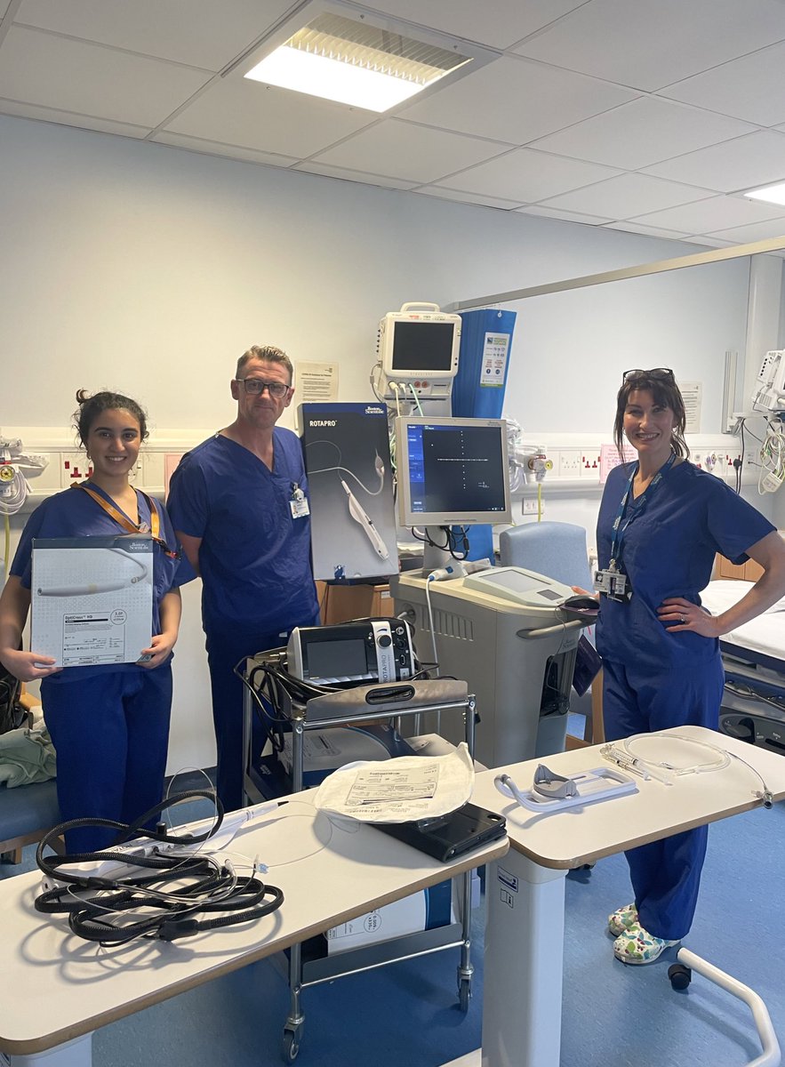 CathLabNurses's tweet photo. An engaging afternoon with the lovely @MelanieThackray learning about #ROTAPRO and #OPTICROSSHD followed up with Clinical Governance. A very informative and productive day, thank you for the training Mel! ⭐️ @BSCCardiology #complexPCI #rotationalatherectomy #intravascularimaging https://t.co/NEf1otcouI