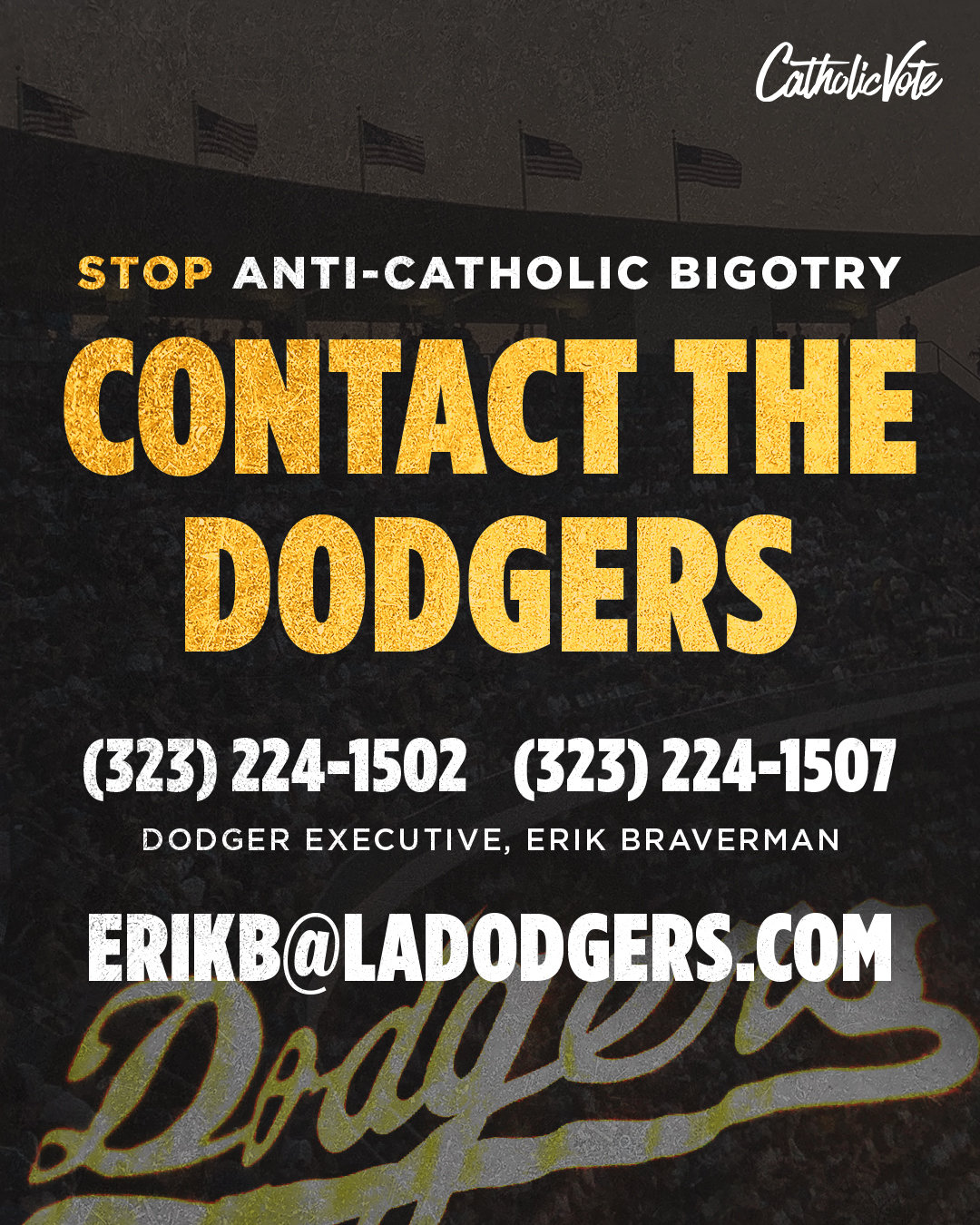 Dodgers Promote Anti-Catholicism