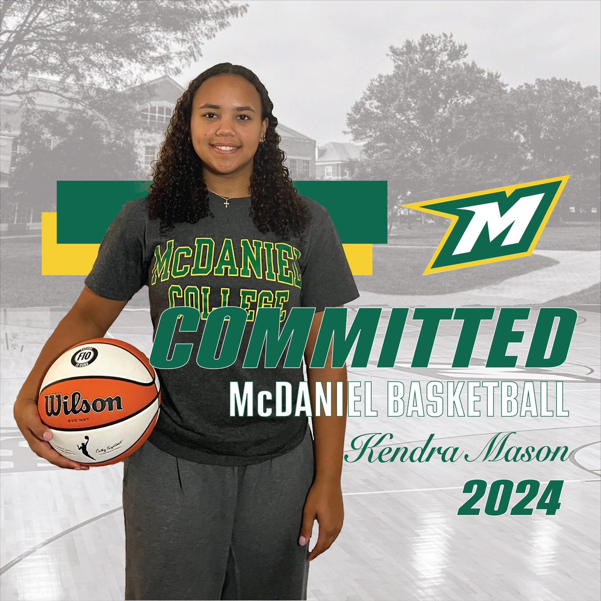 kendramason31's tweet photo. Such an easy decision!! I’m so extremely blessed and grateful to be able to further my athletic and academic career at McDaniel College! Thank you Coach Gowan for this opportunity and believing in me 💚💛 #gogreenterror @McDaniel_WBB @FutureIsOursBC https://t.co/zZVGElfMfs