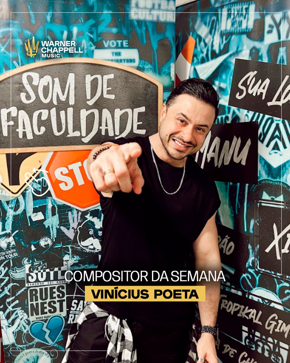 WarnerChBrasil's tweet photo. O nosso autor Vinícius Poeta é uma máquina de hits e esta semana, ele é o nosso compositor em destaque 🎶

E qual a sua música favorita do Vinícius Poeta?😉

#WarnerChappellBrasil https://t.co/qAL2kI4LeP