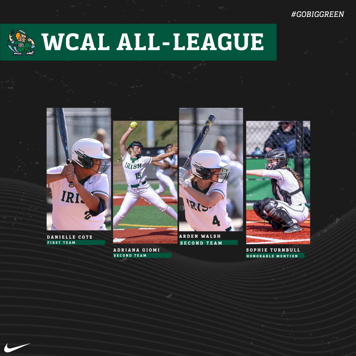 Congratulations to our Softball players who were awarded WCAL All-League honors.  Go Irish! ☘️

#HeartOfTheCity