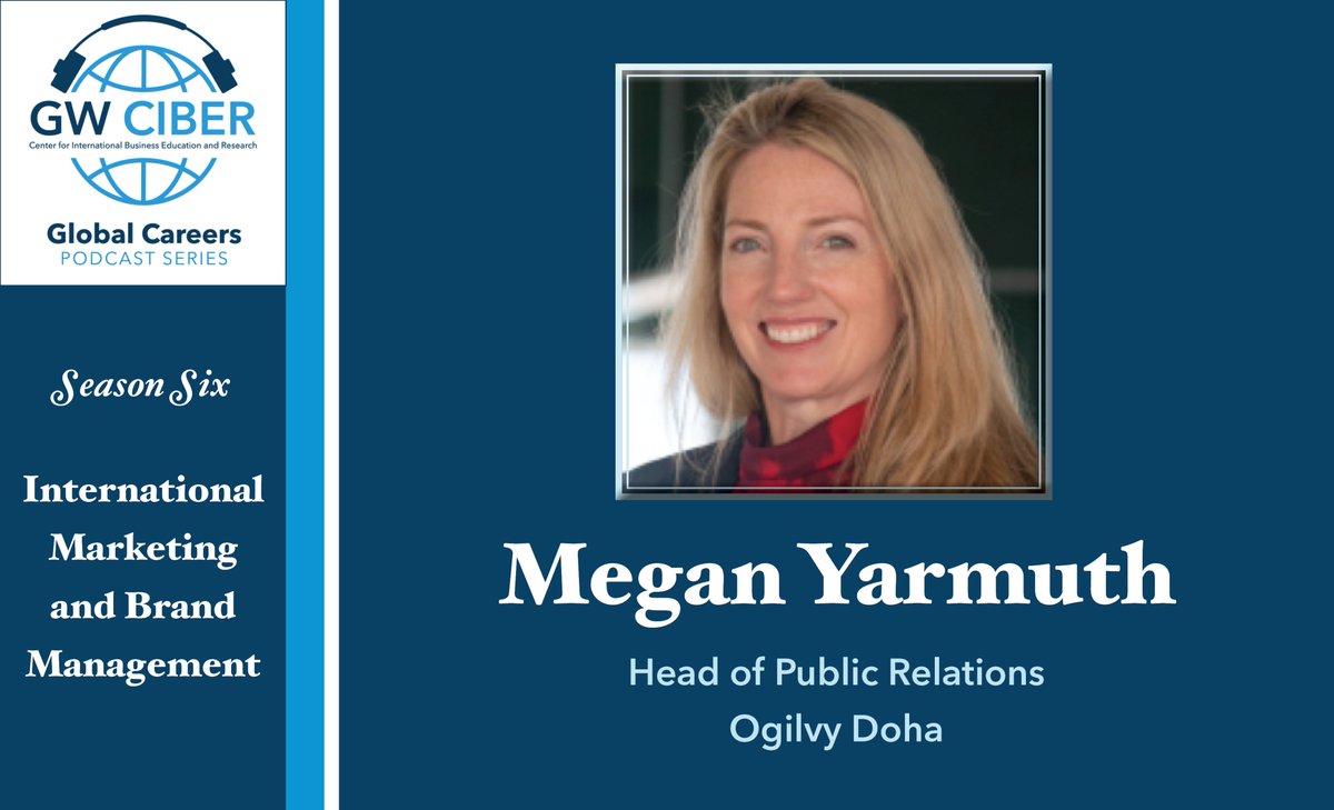 We conclude Season 6 with another GW alumna - MeganYarmuth, Head of Public Relations at Ogilvy Doha, who recently moved to Qatar.
Listen: bit.ly/IMBM-MeganYarm…

<a href="/MeganYarmuth/">Megan Yarmuth</a> <a href="/MemacOgilvyMena/">Memac Ogilvy</a>  <a href="/StacieBerdan/">Stacie Berdan</a> <a href="/GWSBFowler/">F. David Fowler Career Center</a> <a href="/gwbusiness/">The GW School of Business</a> <a href="/GoGlobalED/">GoGlobalED</a> <a href="/AnnaHHelm/">Anna H. Helm</a> <a href="/GWSBalumni/">GWSB Alumni</a> <a href="/GWWIB/">GW Women In Business</a>