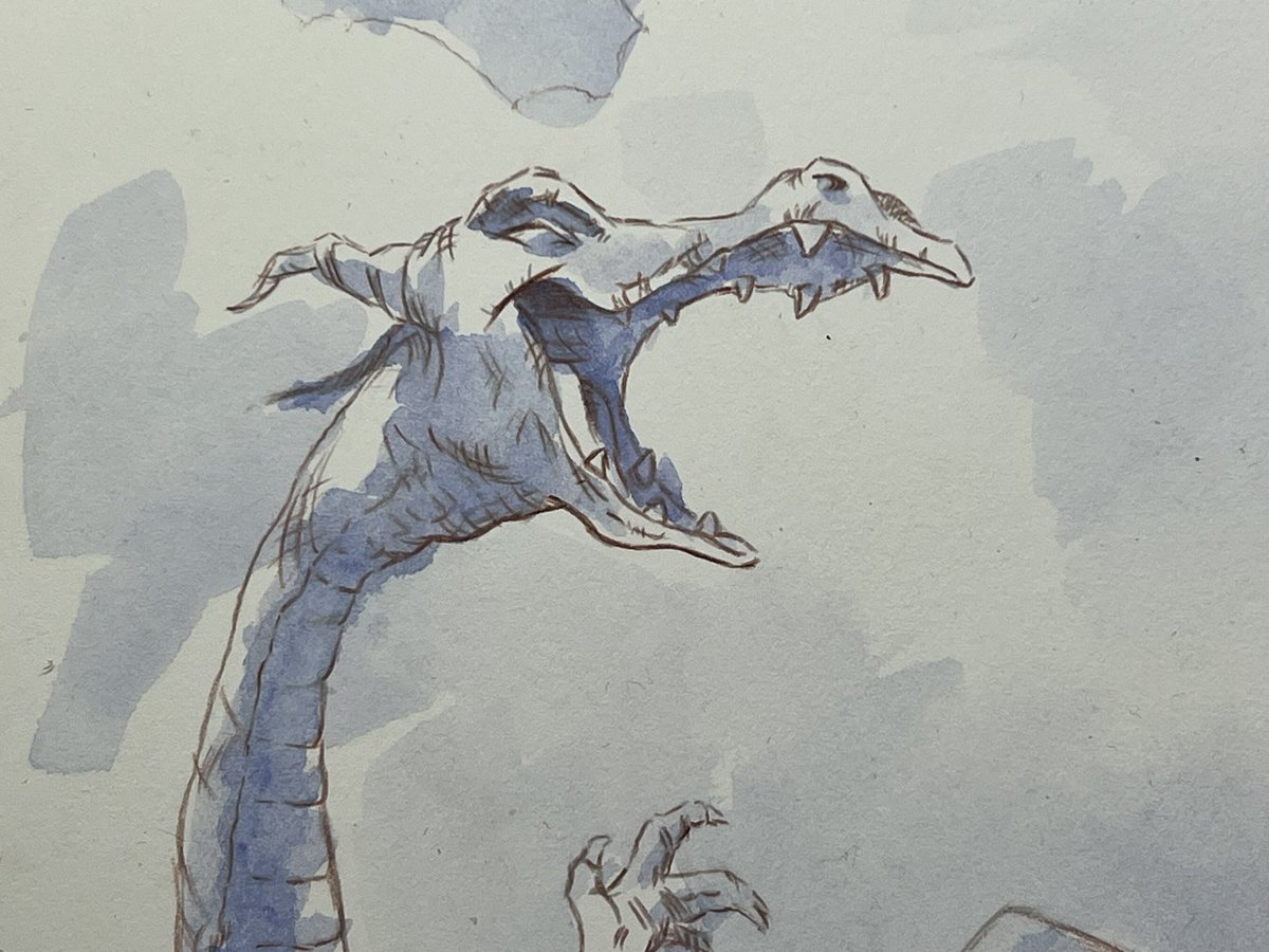 chuck_grieb's tweet photo. Laying in a violet underpainting. Patience is now required as I must wait for the paint to dry and “set” before working back on top. #process #illustration #fantasyart #dragon #kidlitart #knightsofold #unlikelyfriends #casein https://t.co/HbuYU3N3Xf
