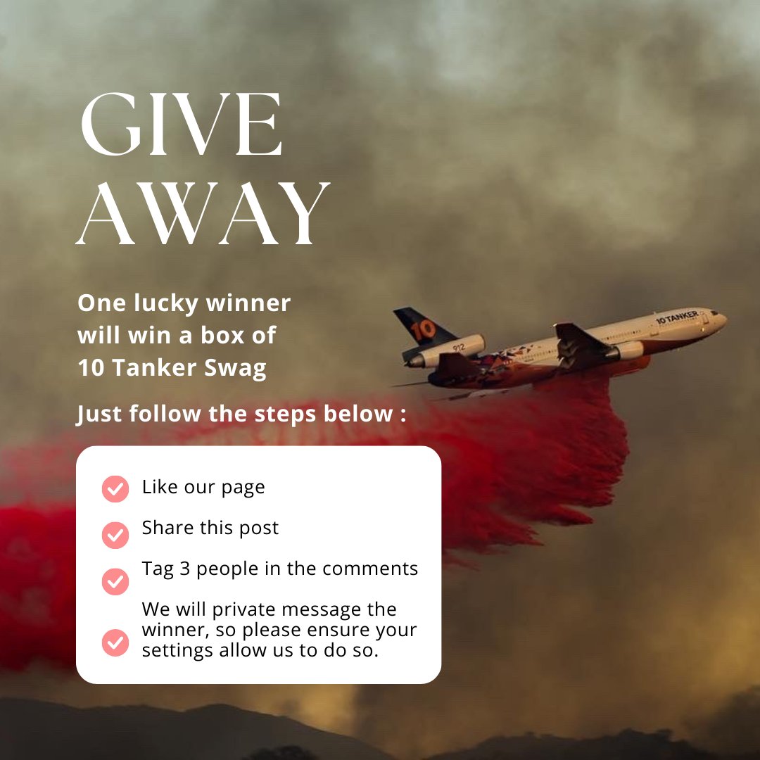Ten_Tanker's tweet photo. We are hosting a swag give away! To enter, follow the steps below. The drawing will be held on May 29th. 
✈ Like our page
✈ Retweet this post
✈ Tag 3 Friends in the comments
✈ Please ensure you can receive a private message from us- we will message the winner next week! https://t.co/xzmlK7rfIp
